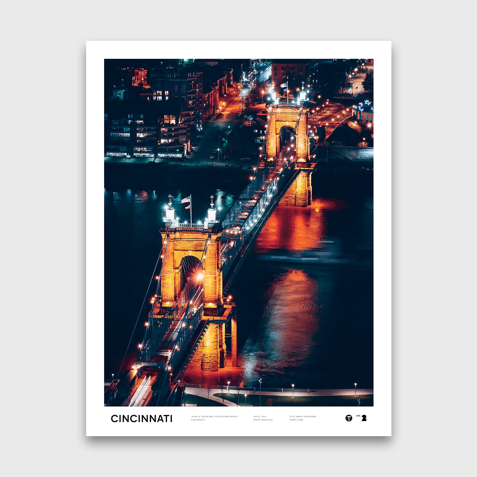 John A. Roebling Suspension Bridge 2 | Poster – Trope Publishing Co