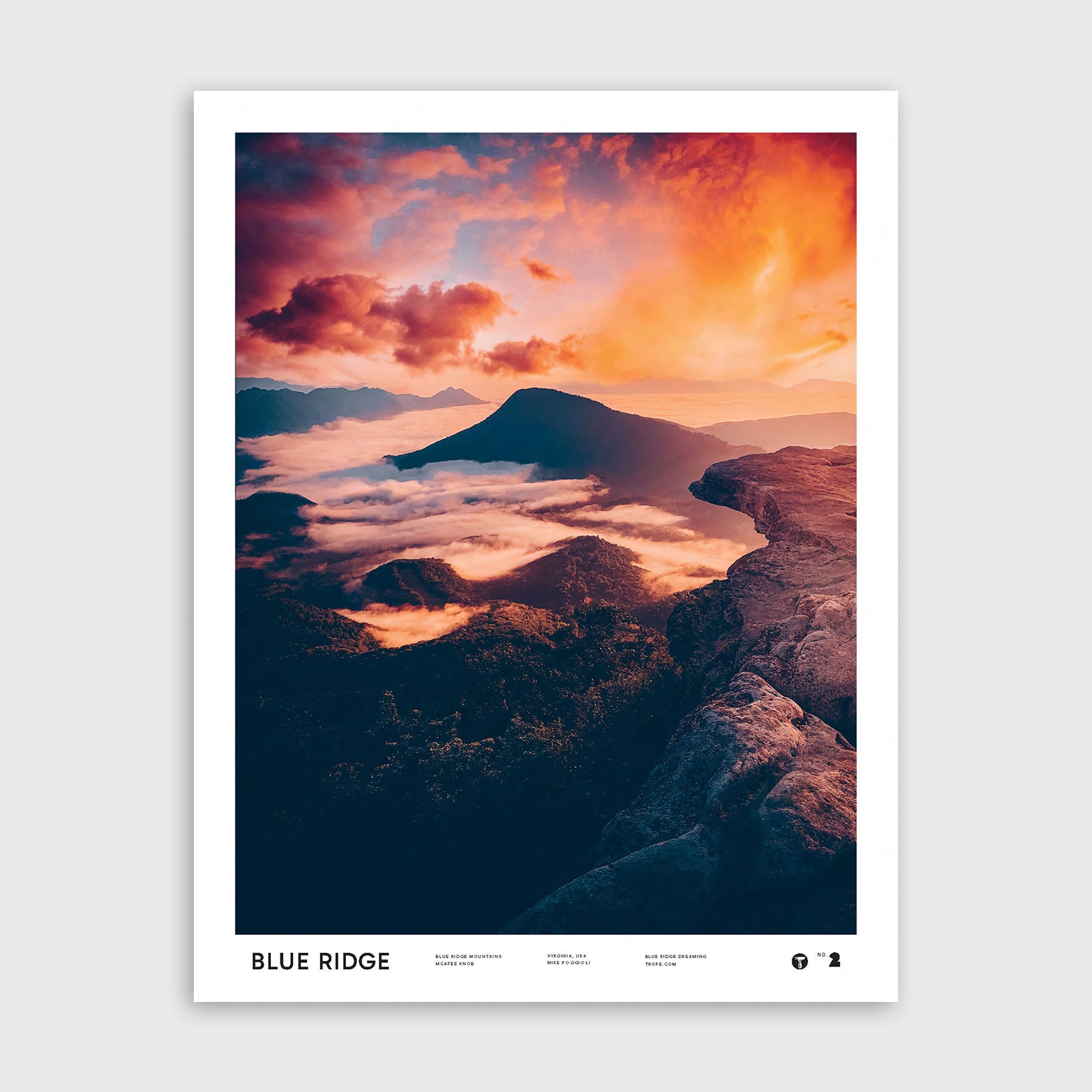 Blue Ridge Mountains McAfee Knob 17x22 Poster