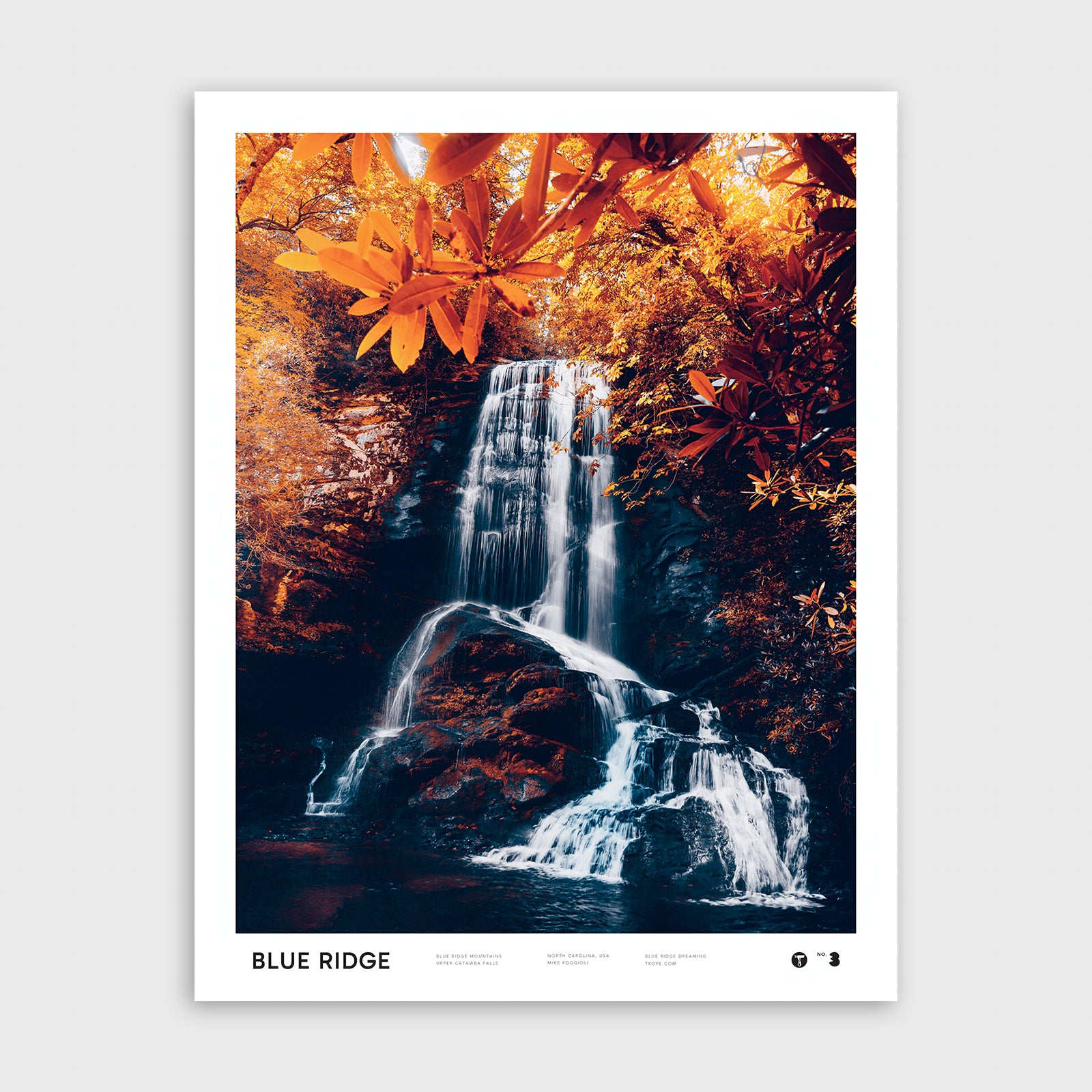 Blue Ridge Mountains Upper Catawba Falls 17x22 Poster