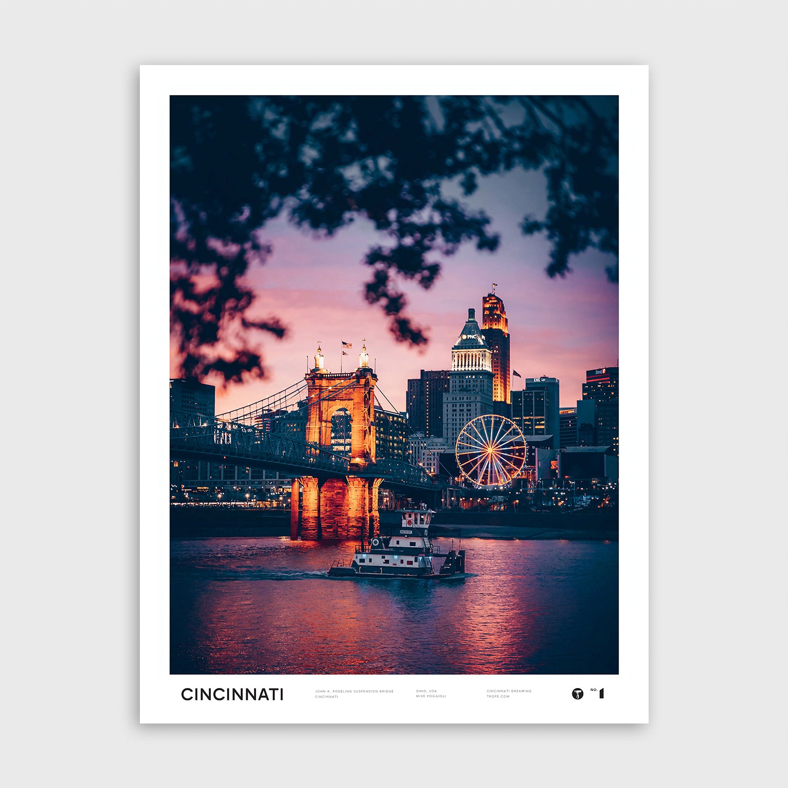 John A. Roebling Suspension Bridge 1 17x22 Poster