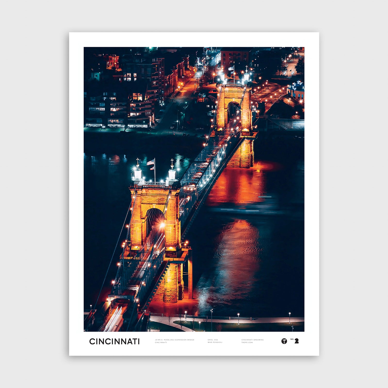 John A. Roebling Suspension Bridge 2 17x22 Poster