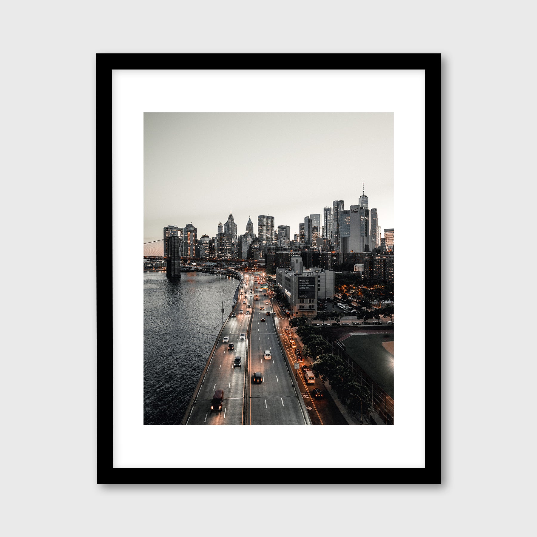 View of Lower Manhattan and the Brooklyn Bridge