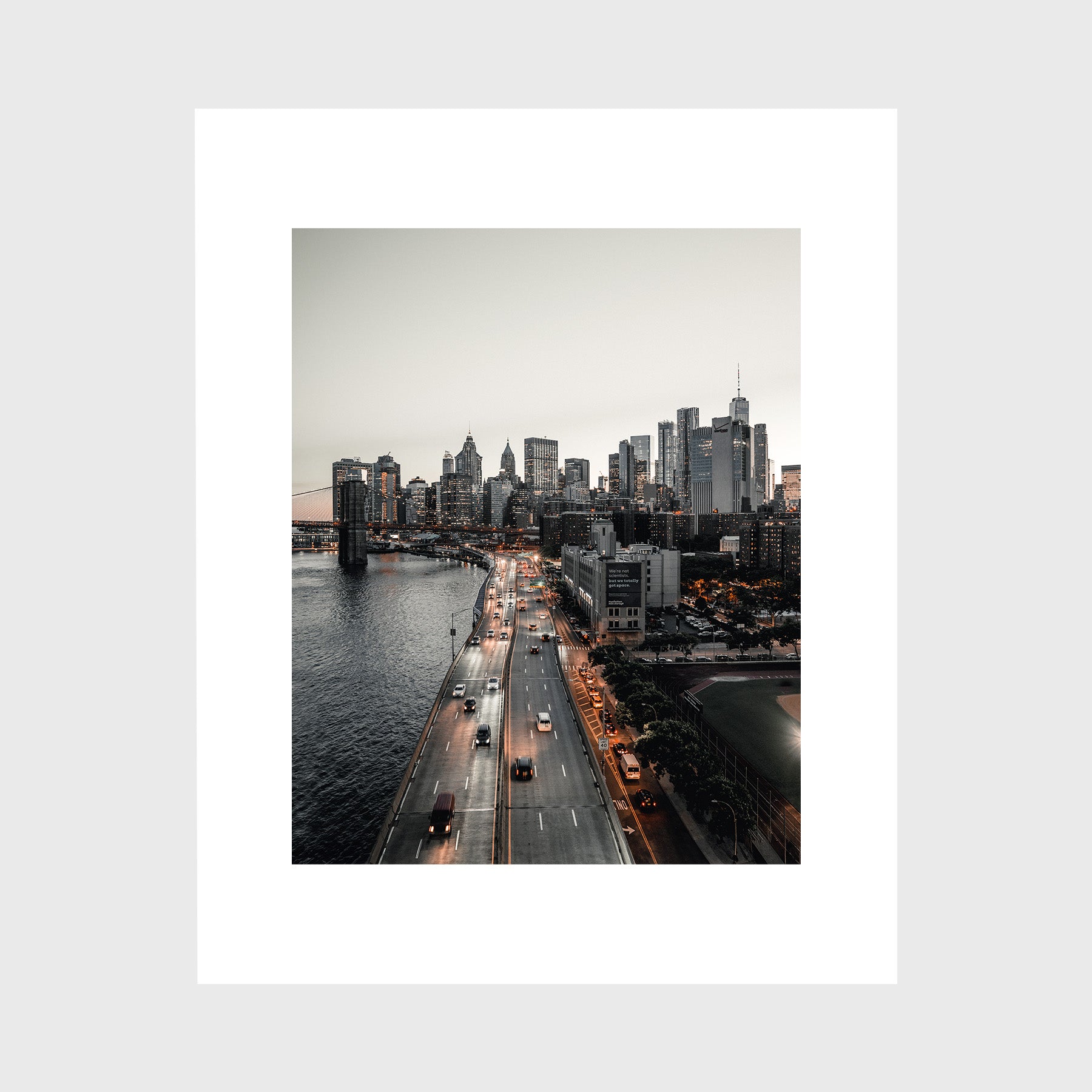 View of Lower Manhattan and the Brooklyn Bridge