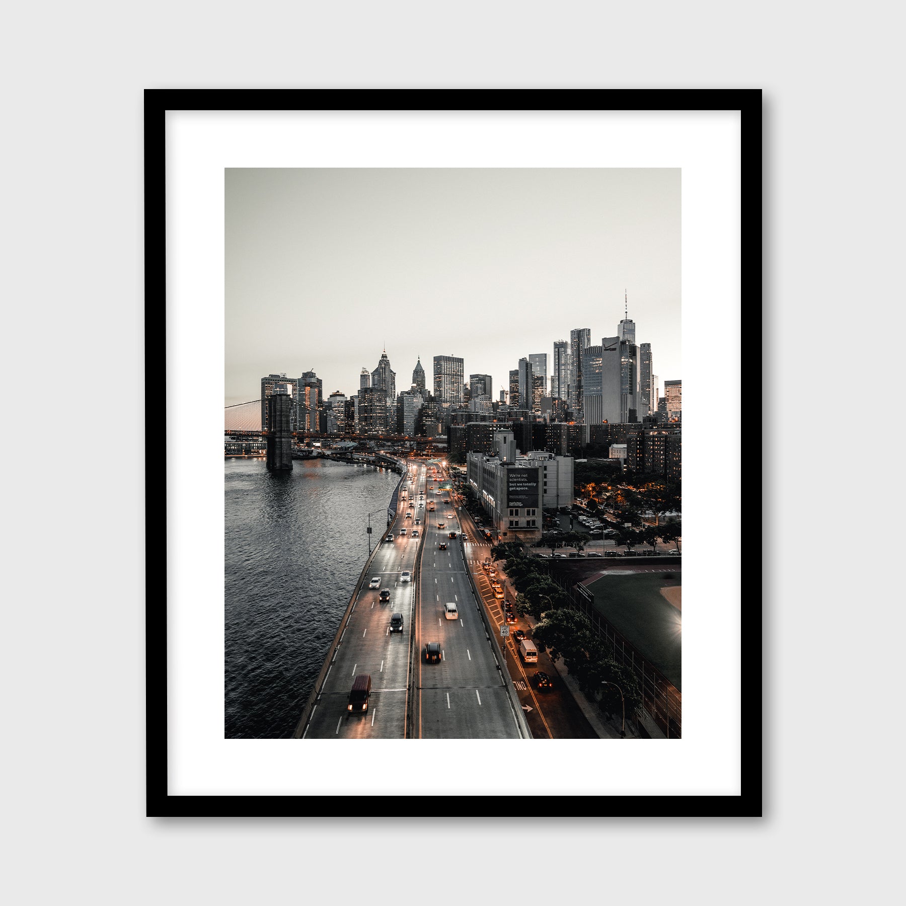 View of Lower Manhattan and the Brooklyn Bridge