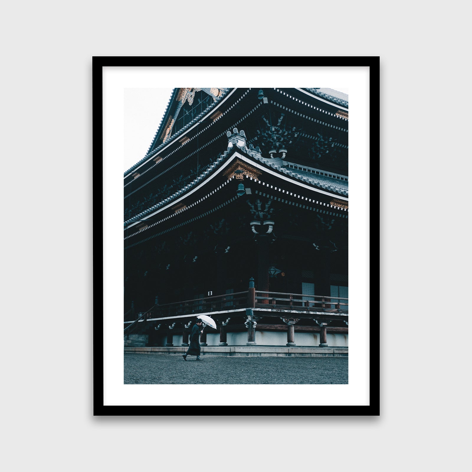 Higashi Hongan-ji Temple 16x20 Black Frame
