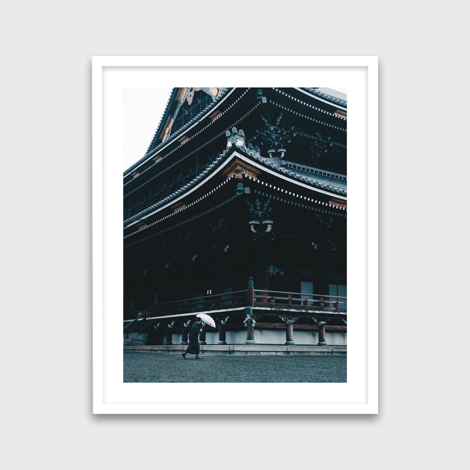 Higashi Hongan-ji Temple 16x20 White Frame