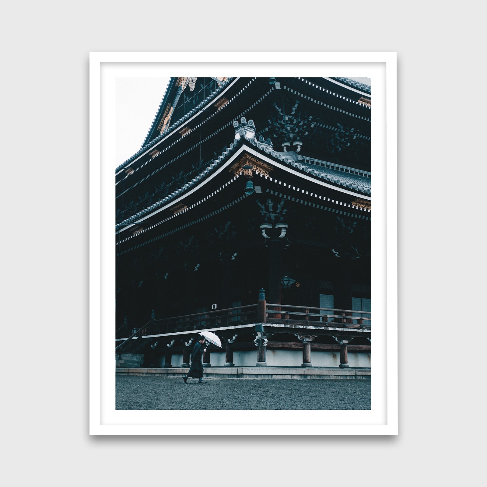 Higashi Hongan-ji Temple 24x30 White Frame