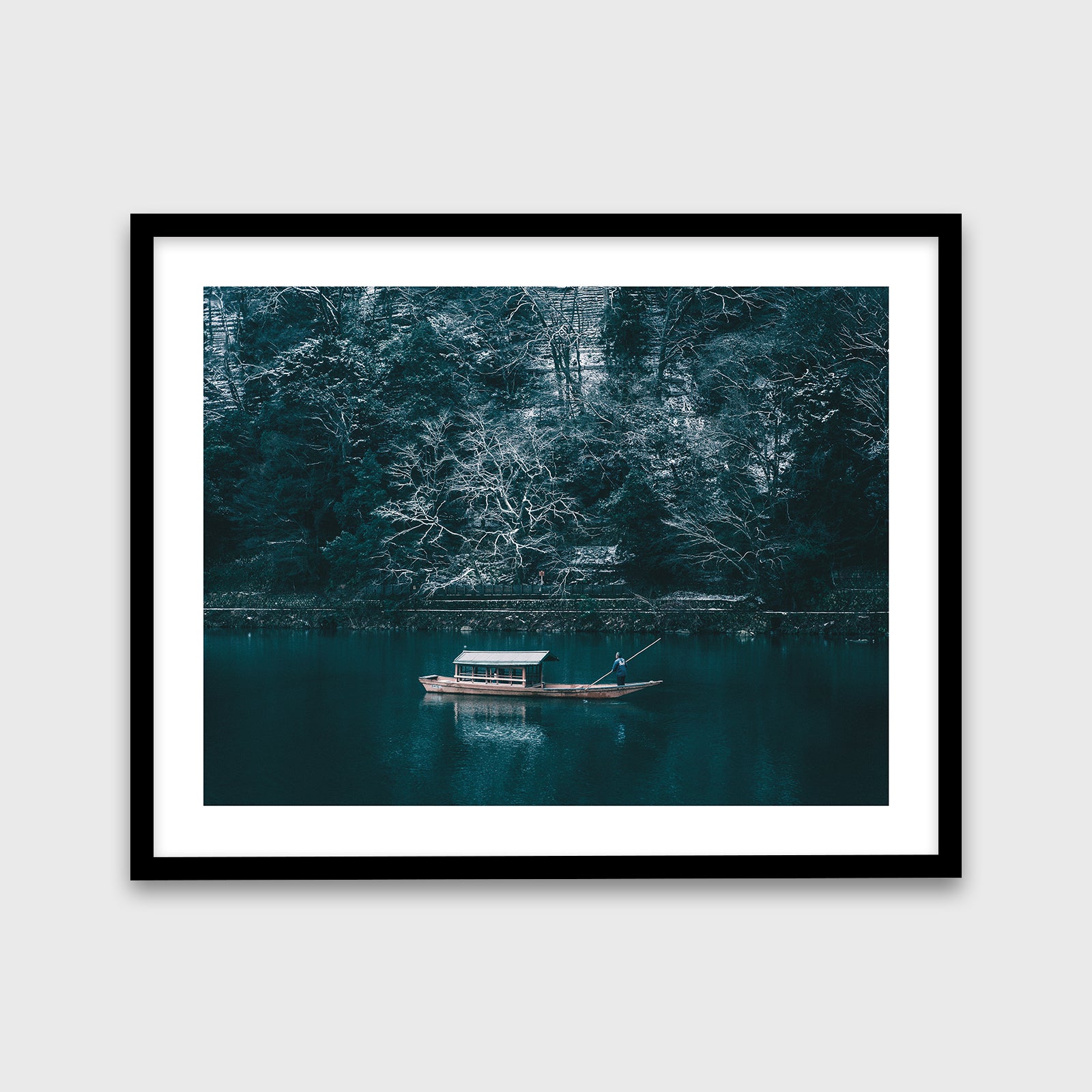 Hozugawa River Boat 20x16 Black Frame