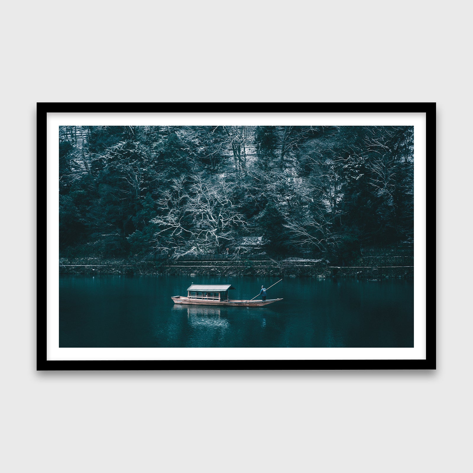 Hozugawa River Boat 36x24 Black Frame