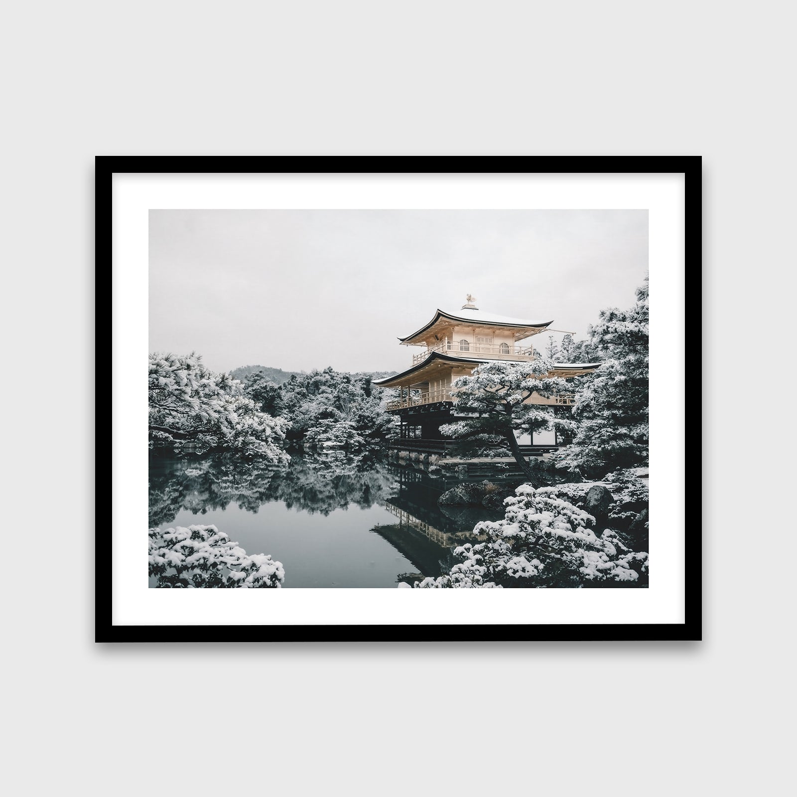 Kinkaku-ji Temple 20x16 Black Frame