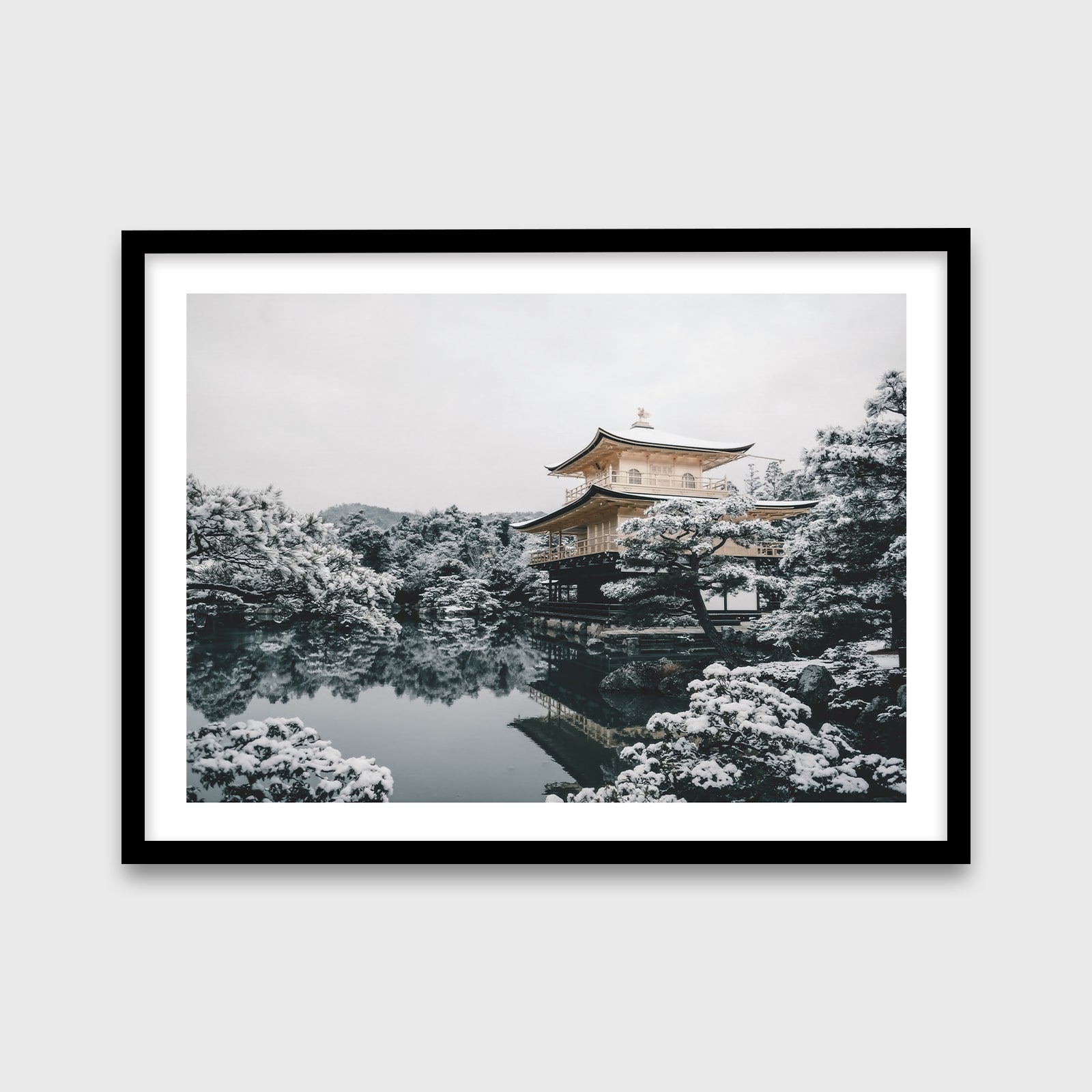 Kinkaku-ji Temple 24x18 Black Frame