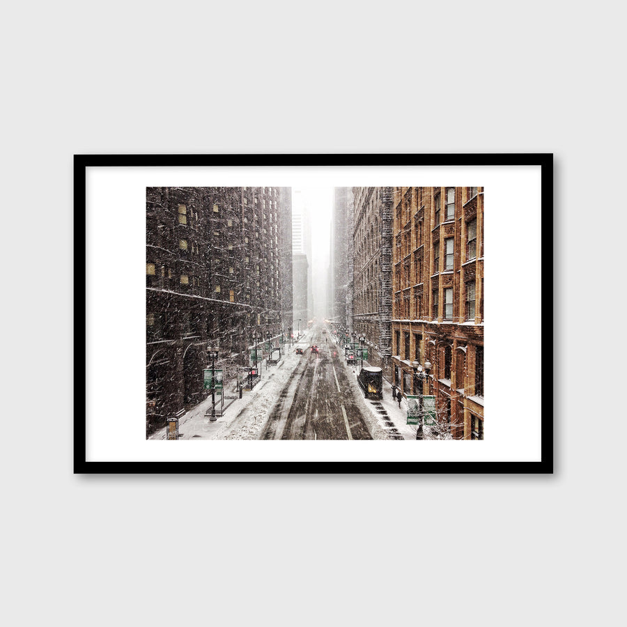 Van Buren and Dearborn Street in the Snow